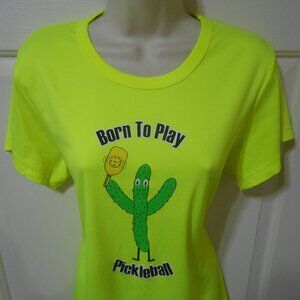Ladies Ultra Club Cool & Dry size XL Activewear Top BORN TO PLAY PICKLEBALL NICE